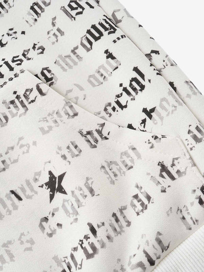 All-Over Letter Graphic Zip Sweatshirt