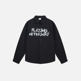 Breathable Graffiti Print Loose Fit Button-Up Casual Shirt