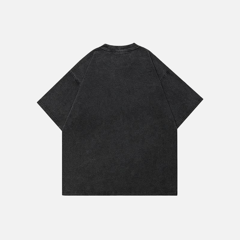 Oversized Animal Teeth Graphic Black T-Shirt