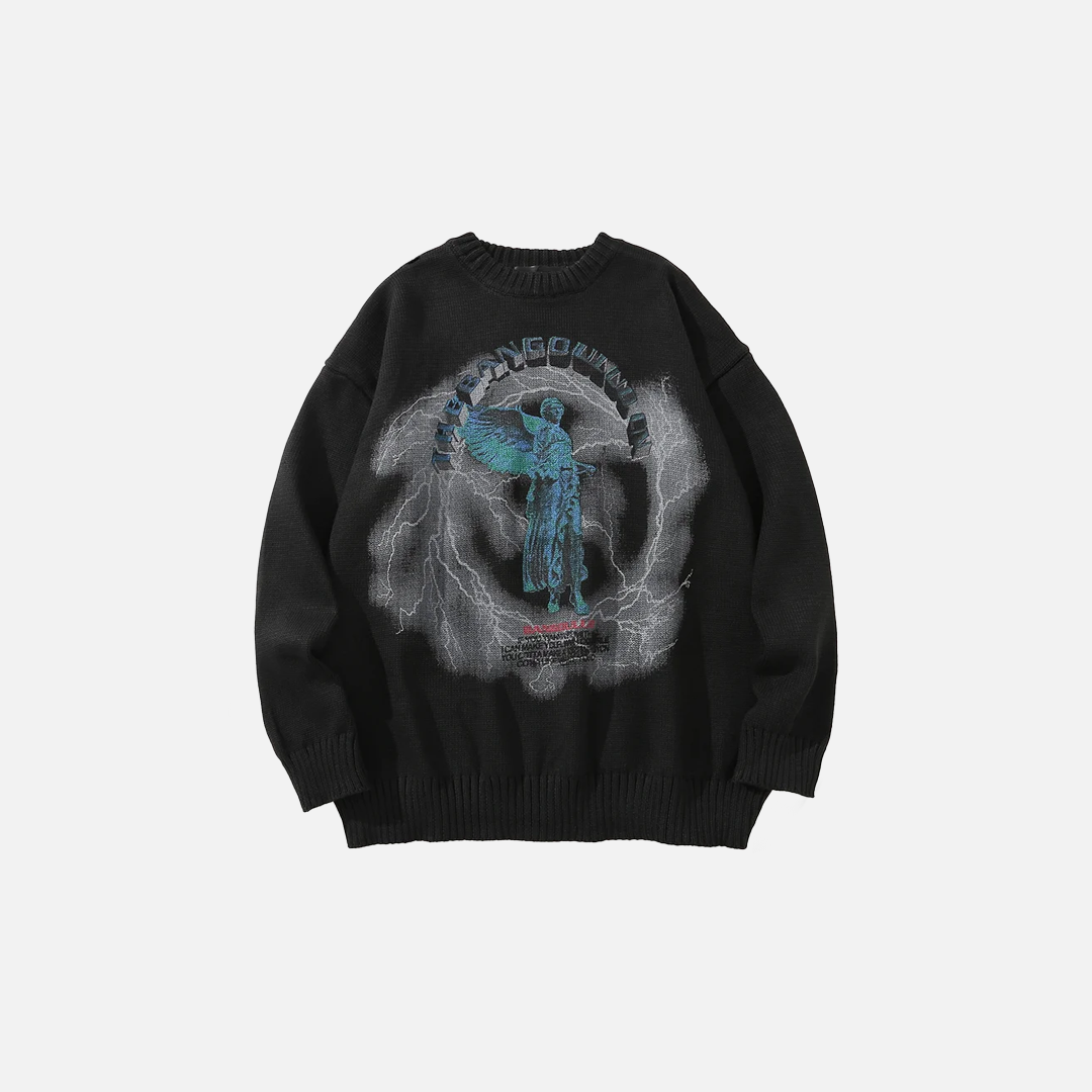 Lightning Print Knitwear Jumper Sweater