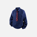 Stylish Striped Pocket Designer Long Sleeve Shirt