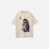 Frog Cat Graphic Washed T-Shirt