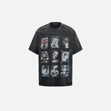 Gothic Eye Graphic Washed Black T-Shirt