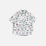 Retro Signature Graphic Printed Beach Shirt