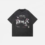 Oversized Washed Black Graphic T-Shirt
