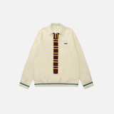 Y2K Preppy Striped Tie Collar Knit Sweater