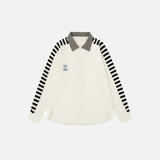 Embroidered Patchwork Cargo Safari Style Shirt