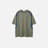 Lightweight Retro Striped Vintage Patchwork T-Shirt