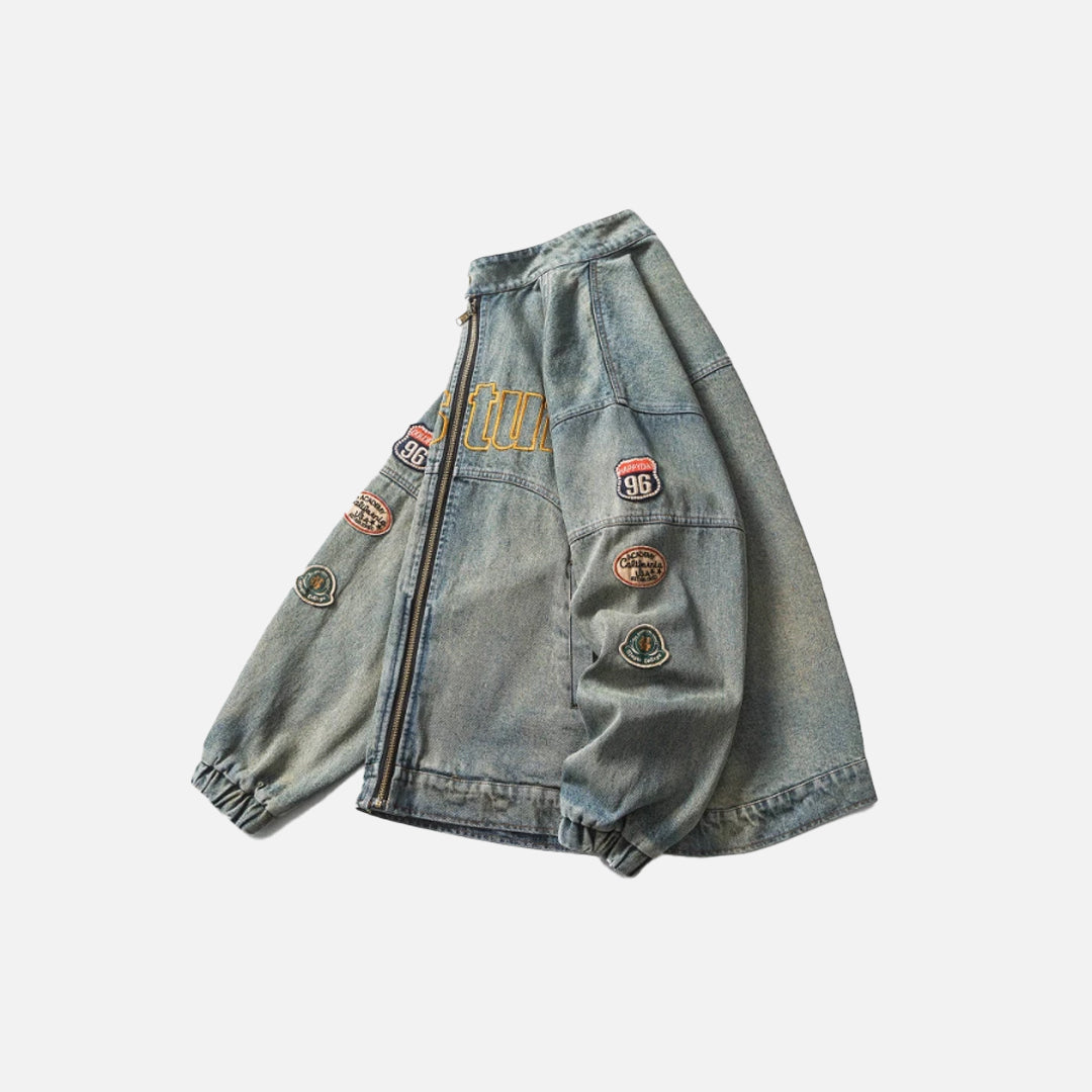Cargo Patchwork Cowboy Denim Jacket