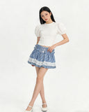 Sweetheart Lace Plaid Mini Skirt