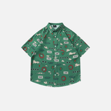 Retro Signature Graphic Printed Beach Shirt