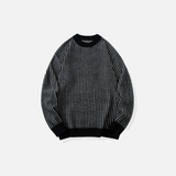 Winter Cozy Knit Vertical Striped Sweater