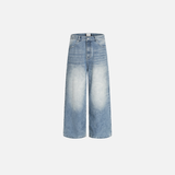 Flattering Distressed Loose Fit Denim Straight Jeans