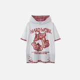 Y2K Butterfly Print Hooded Short Sleeve Ripped T-Shirt