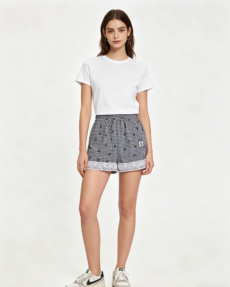 Bow Detail Gingham Shorts