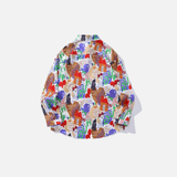 Colorful Cartoon Bear Graffiti Long Sleeve Shirt