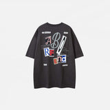 Graphic Print Loose Alphabet T-shirt