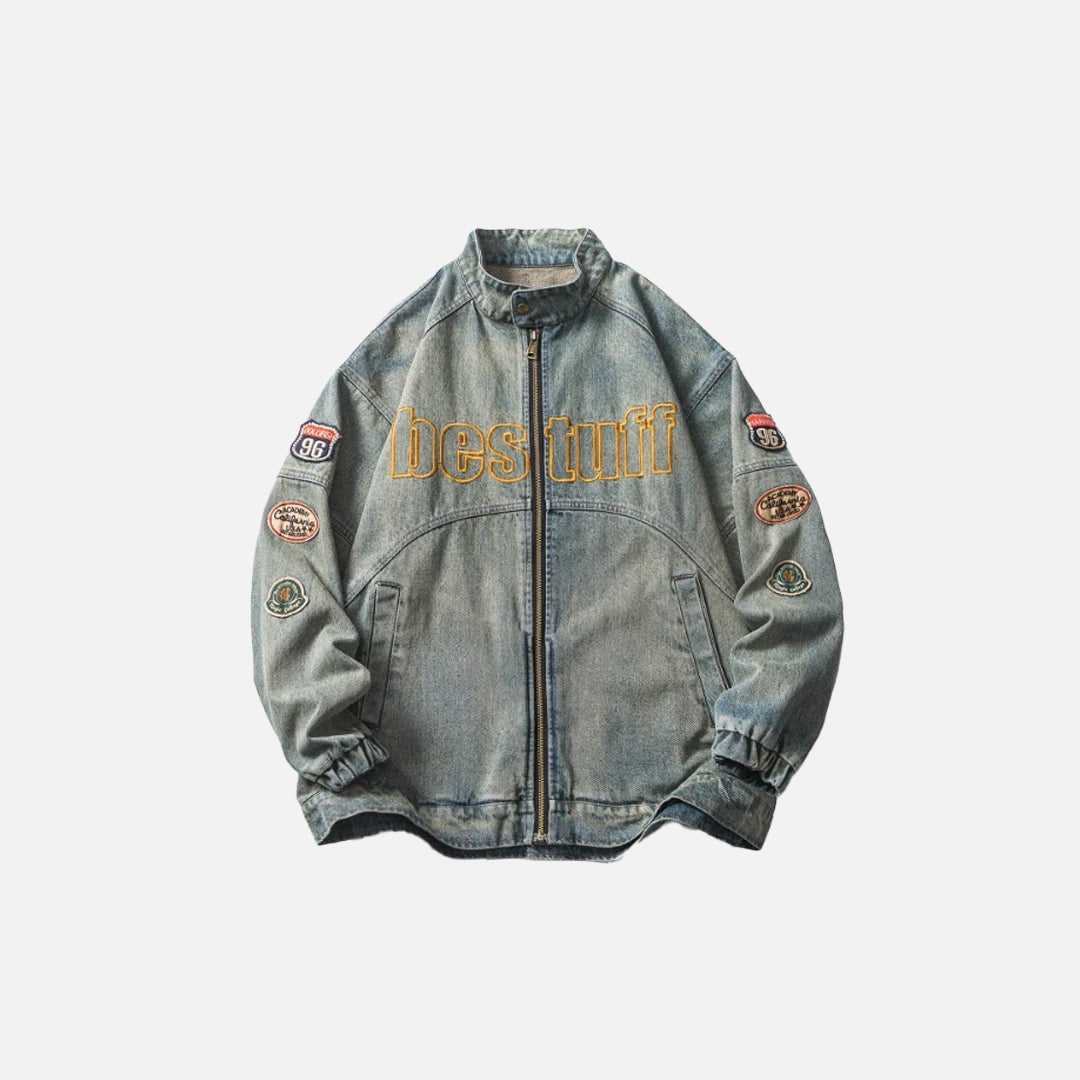 Cargo Patchwork Cowboy Denim Jacket