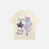 "I Can Pick Star" Devil Horn Skull T-shirt