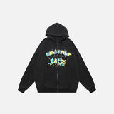 Loose Letter Printing Zip-up Hoodie