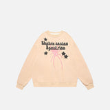 Star & Pink Spider Graphic Print Sweatshirt