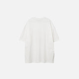 Back view of the white Abstract Statement T-shirt in a gray background