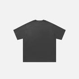 Back view of the gray Oversized Solid Color T-shirt in a gray background