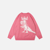 Dinosaur With Crown Knitted Sweater