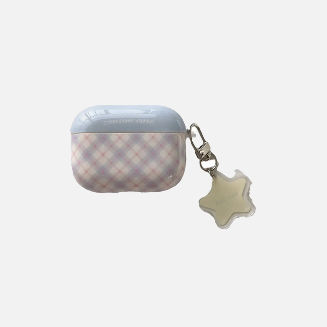 Front view of the blue Patterned AirPods Cases