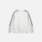 Back view of the white Defiant Stride Sweatshirt in a gray background