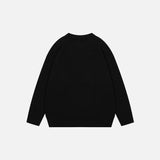 Back view of the black Tears Of Vision Sweater in a gray background