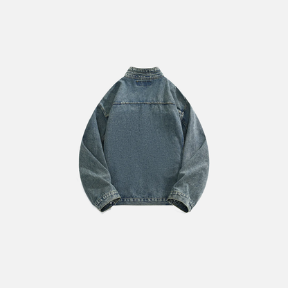 Chinese Style Lace-Up Denim Jacket