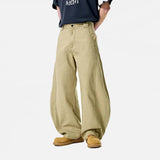 Washed Baggy Mid Waist Jeans