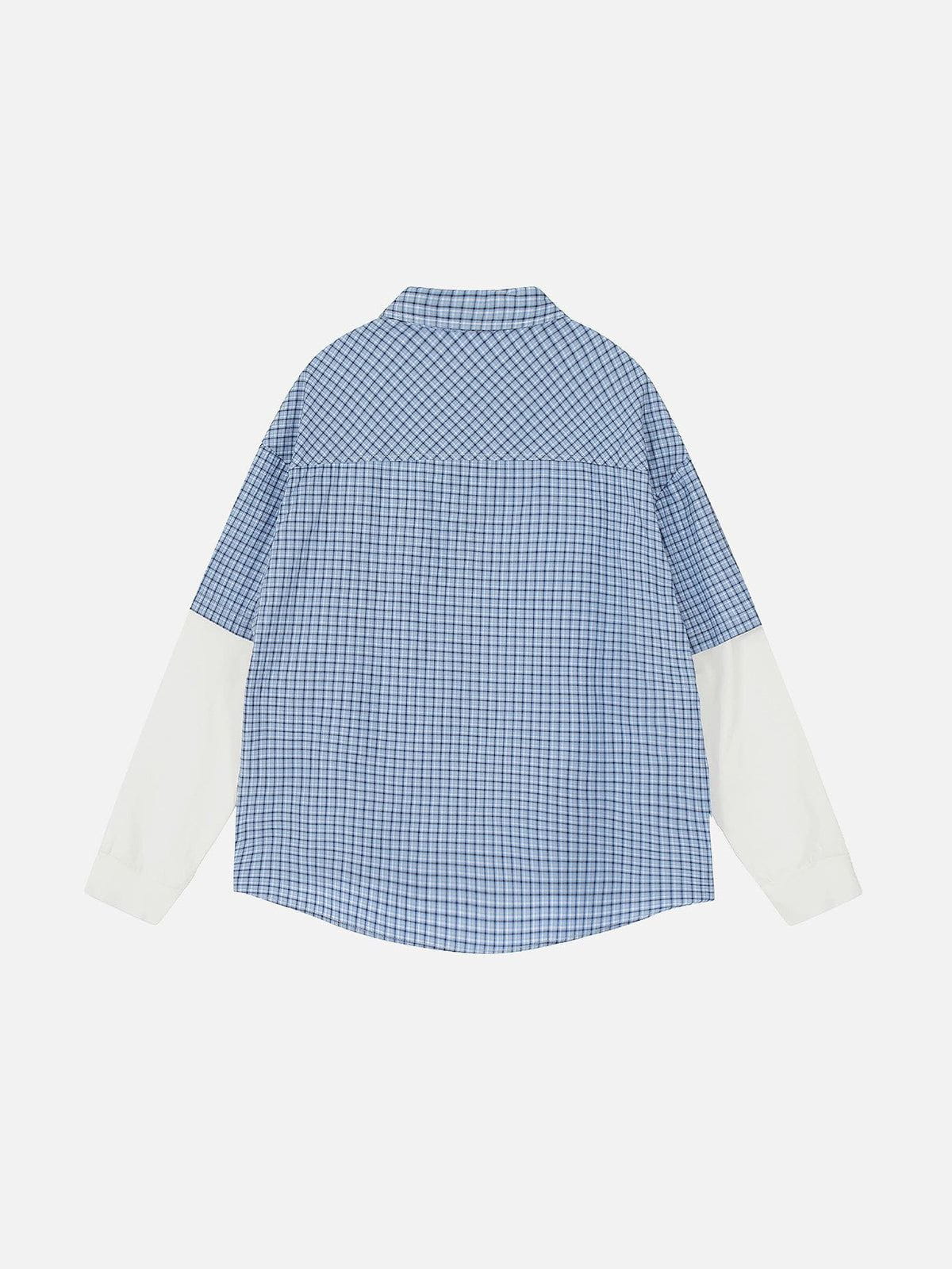 Plaid Layered Long Sleeve Shirt