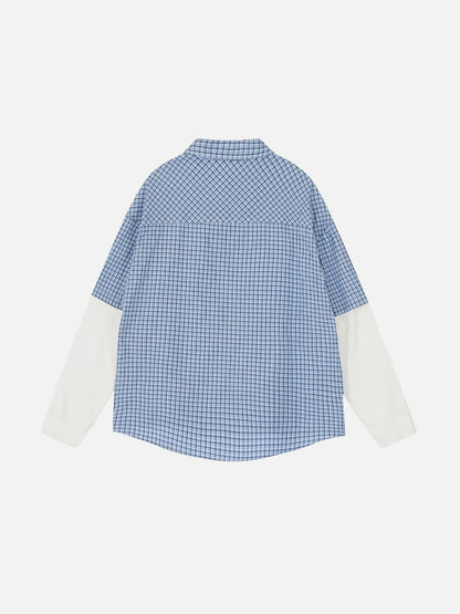 Plaid Layered Long Sleeve Shirt