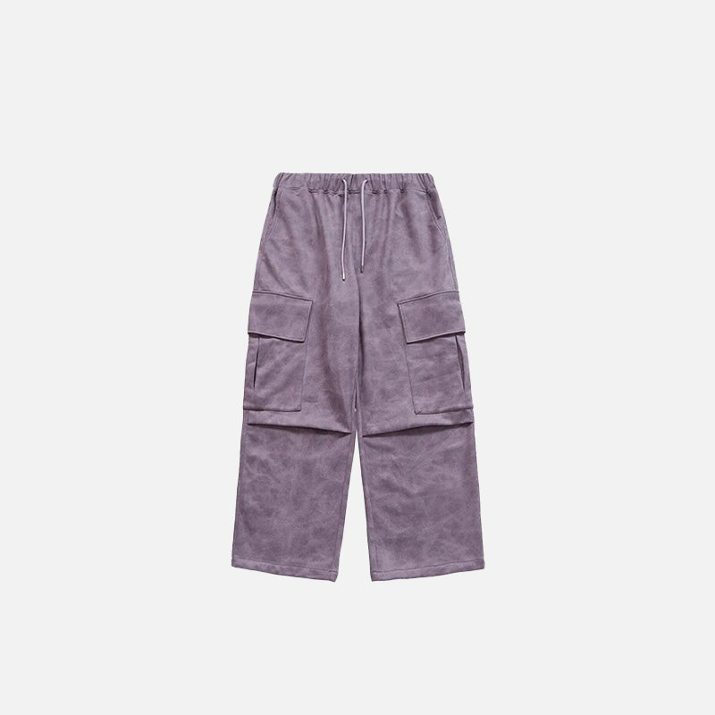 Retro Washed Suede Cargo Pants