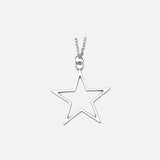 Silver Color Hollow Star Necklace