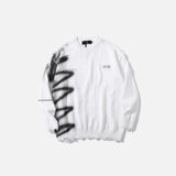 Front view of the white Rugged Edge Knit Sweater in a gray background