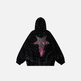 Back view of the Fuzzy Black Jacket in a gray background
