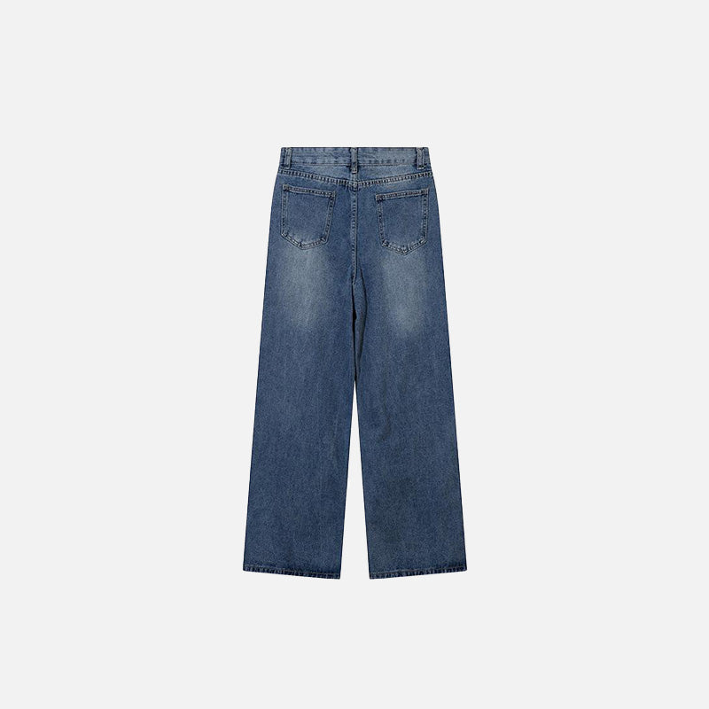 Drawstring Baggy Blue Denim Jeans