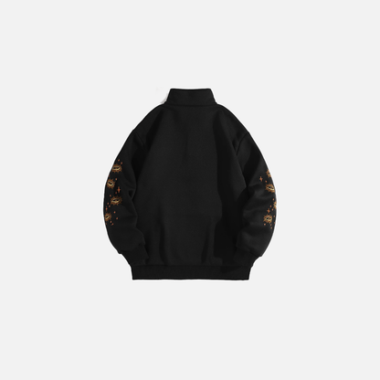 Cozy Star Pattern Fleece Quarter Sweatshirt