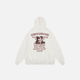 Retro Graphic Print Washed Hoodie