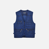 Fishing Style V-Neck Multi-Pocket Denim Vest