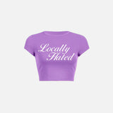 Locally Hated Letter Print Cropped Top