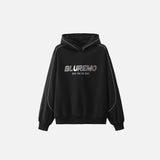 Letter Print Wide Collar Hoodie