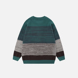 Retro Striped Patchwork Sweater