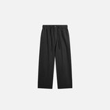 Front view of the black Loose Solid Color Baggy Pants  in a gray background 