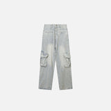 Wide-leg Multi Pockets Denim Jeans
