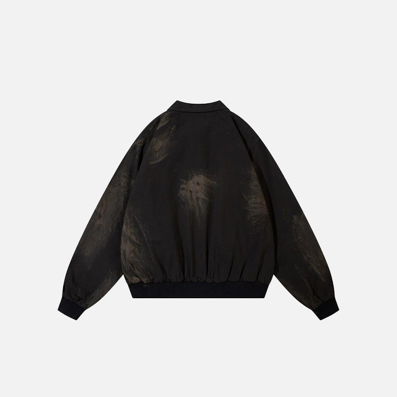 Loose Patchwork Zip-up Jacket