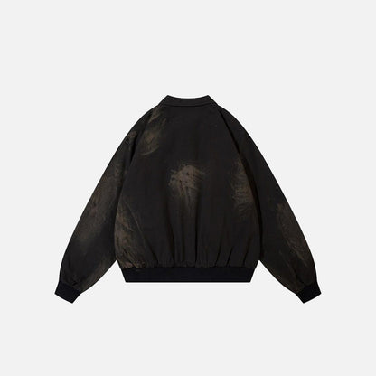 Loose Patchwork Zip-up Jacket